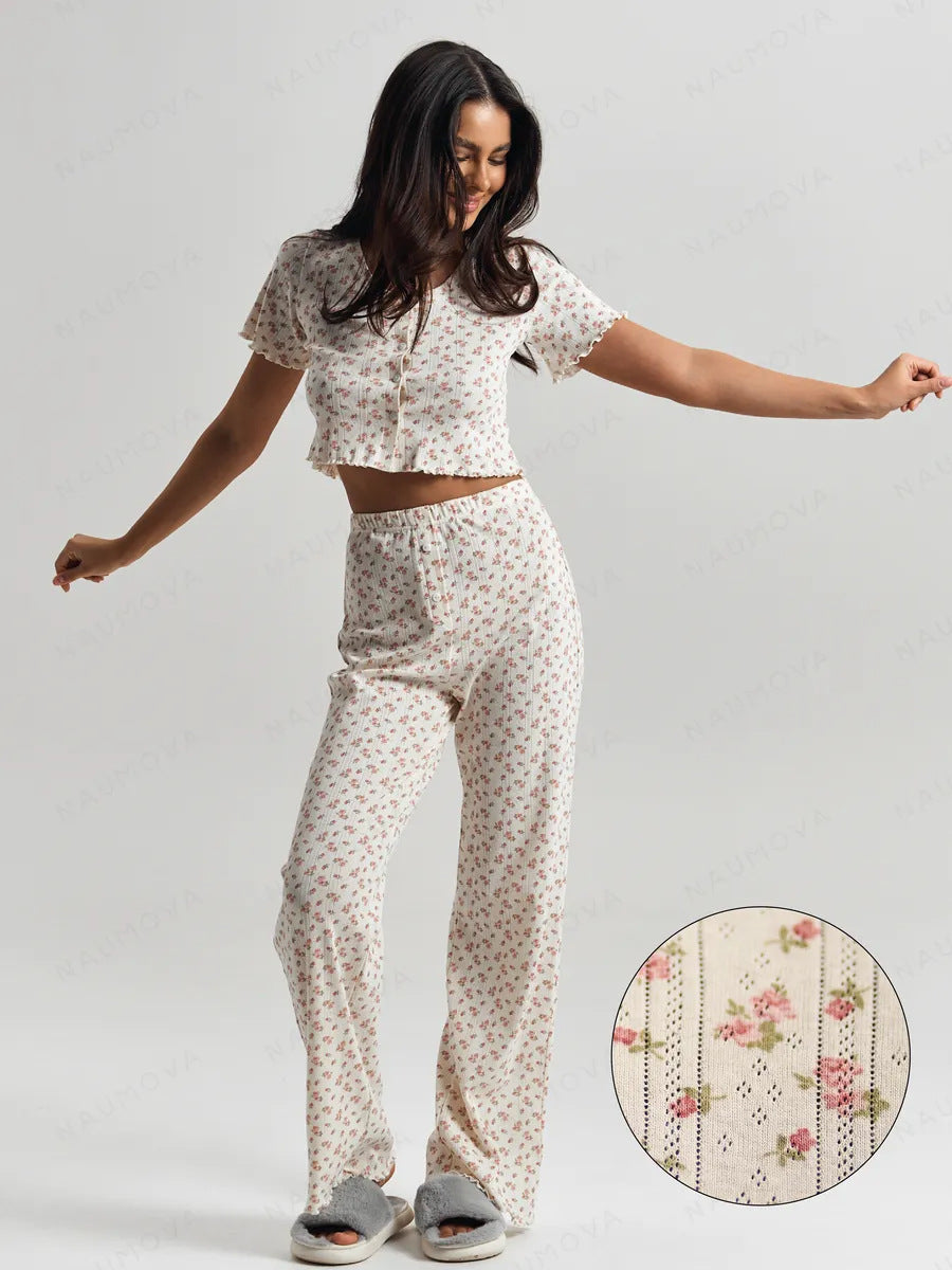 Women's Floral Cotton Pajama Set