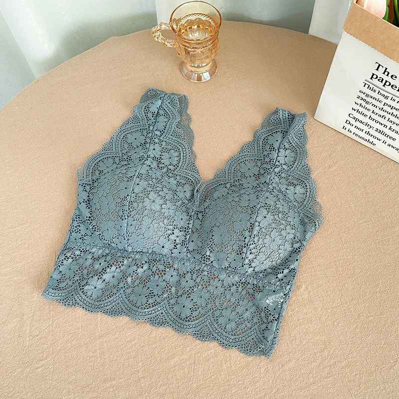 Lace V-Neck Padded Bralette Top