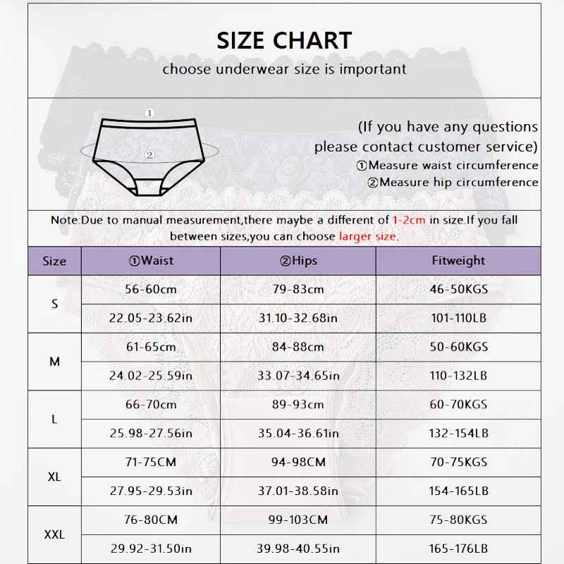 3PCS Lace Floral Embroidery Panties