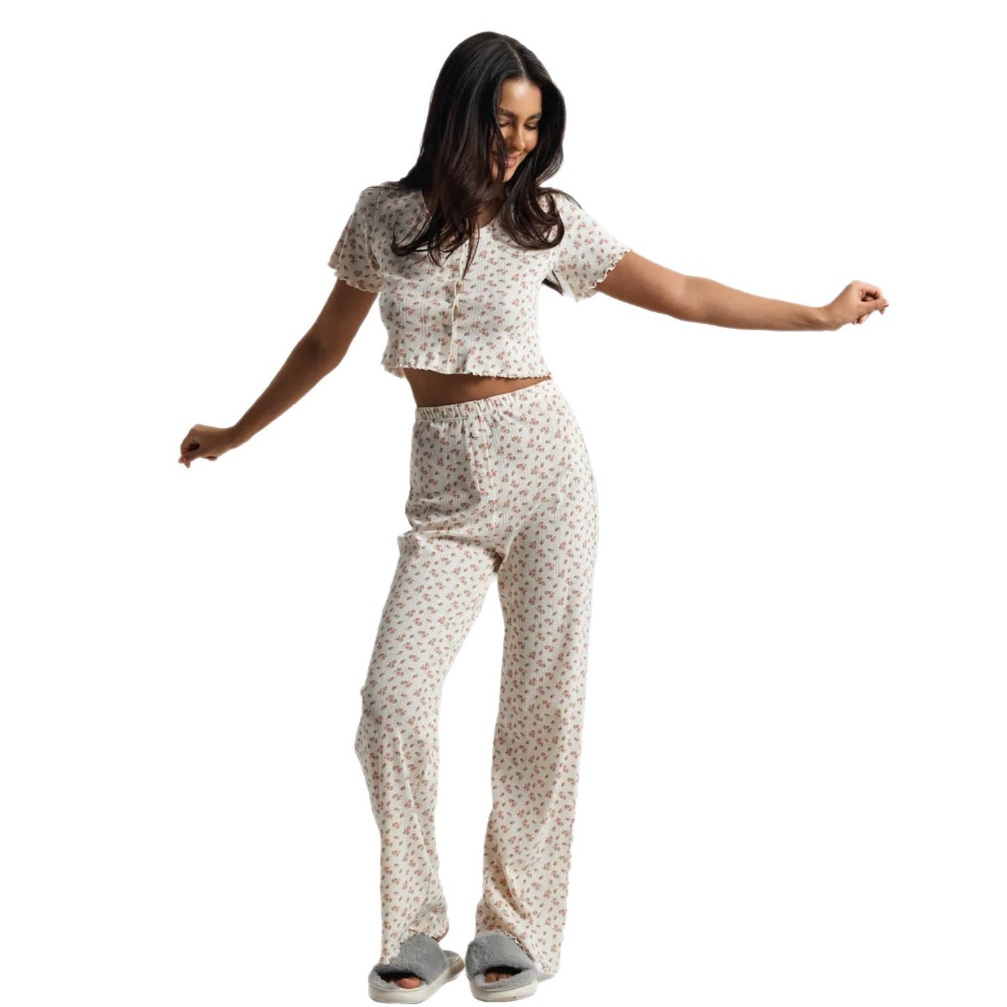 Women's Floral Cotton Pajama Set