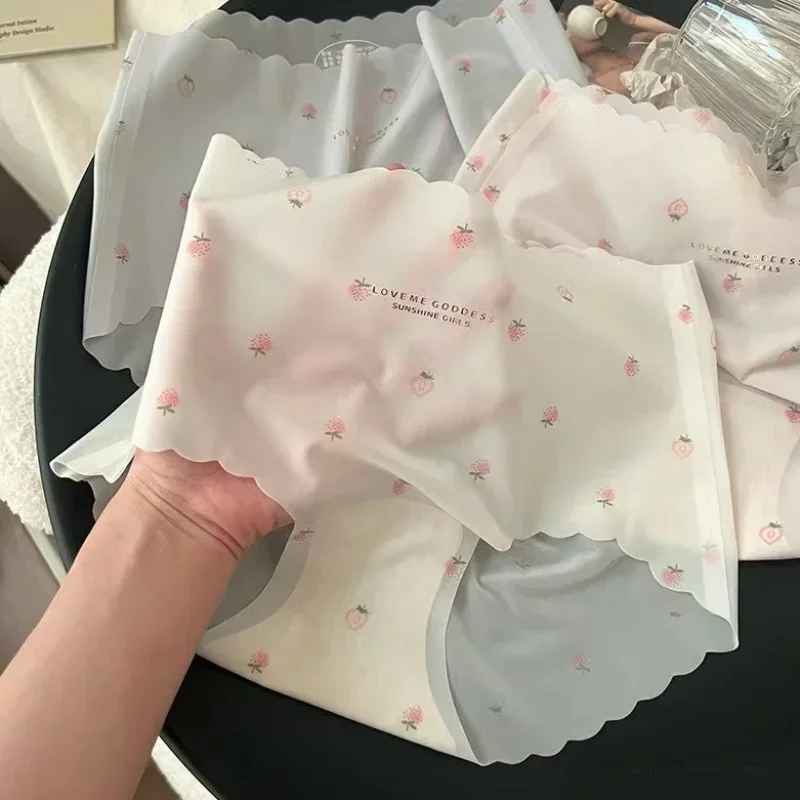 Strawberry Ice Silk Seamless Panties
