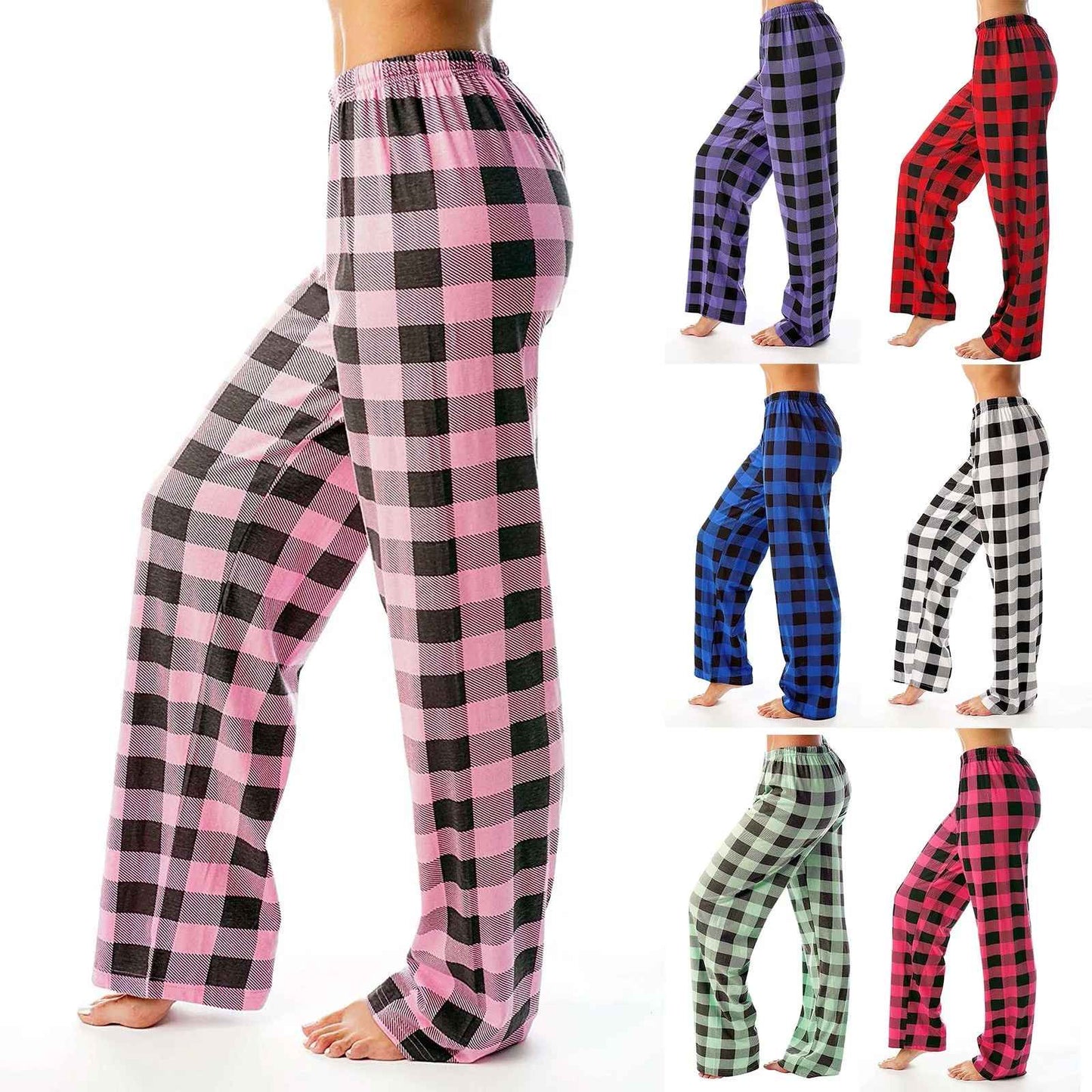 Women's Plaid Cotton Pajama Pants – Loose Fit