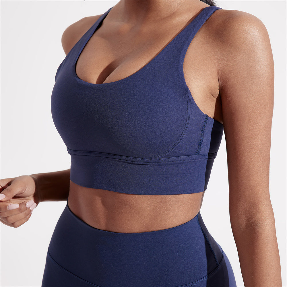 High-Impact Cross Back Sports Bra with Pad