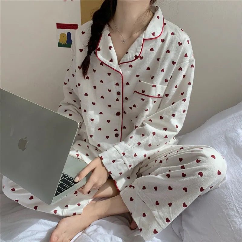 Imitation Cotton Solid Color Dye Spring And Autumn New Pajamas Women's Long Sleeve Black Cardigan Home Clothes Live Cross-border Foreign Trade