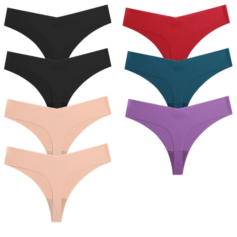 7 Pieces Seamless Silk Panties Set for Women with Elastic Fit and Fashionable Design