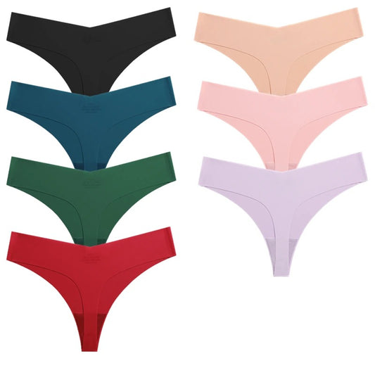 7 Pieces Seamless Silk Panties Set for Women with Elastic Fit and Fashionable Design