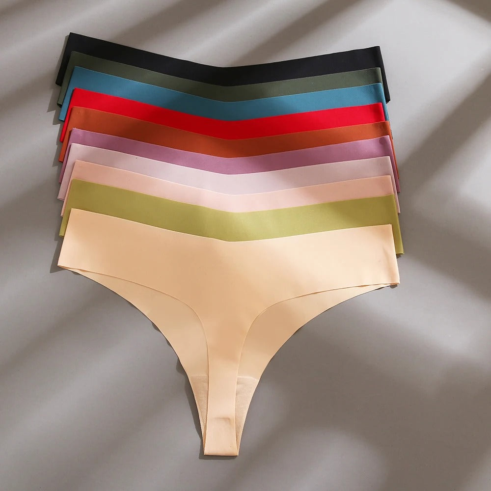 7 Pieces Seamless Silk Panties Set for Women with Elastic Fit and Fashionable Design