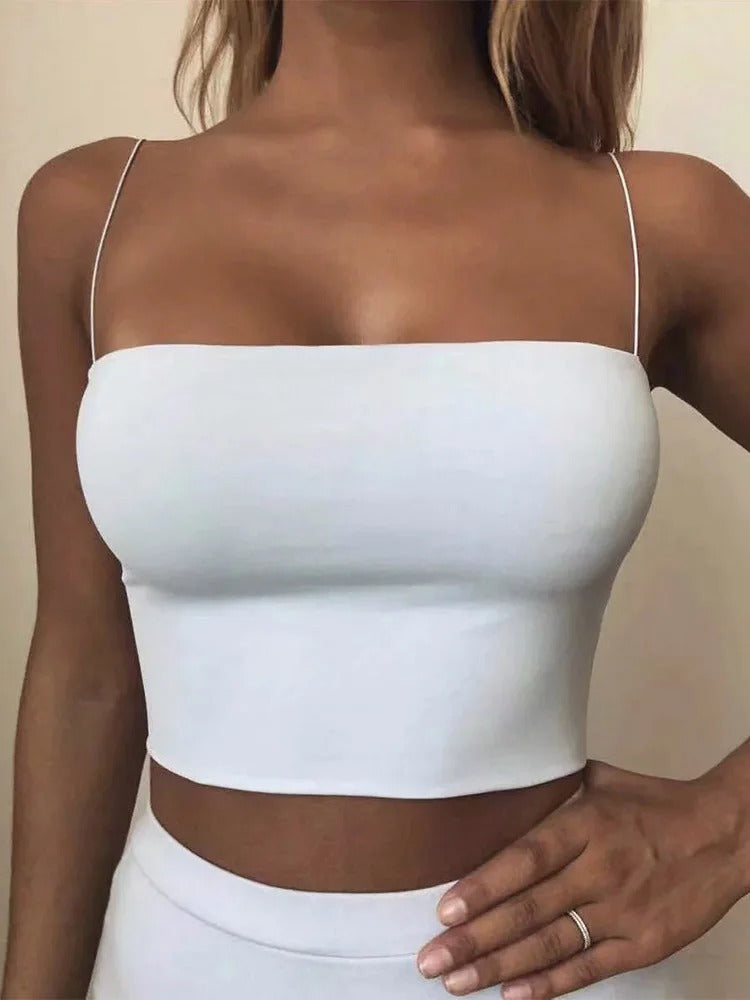 Sexy Sleeveless Cotton Crop Top for Women