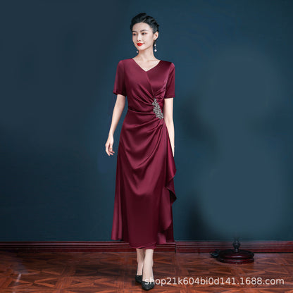 Long V-neck women's dress