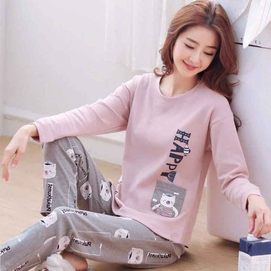 Autumn Cotton Pajama Set – Women