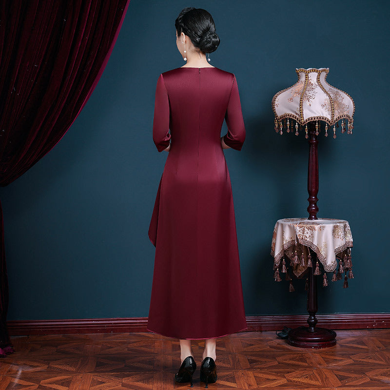 Long V-neck women's dress