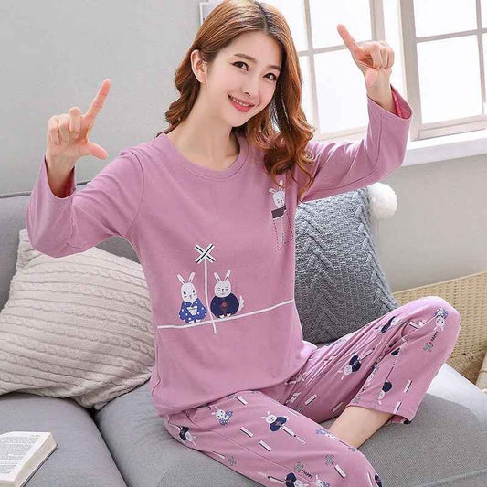 Autumn Cotton Pajama Set – Women