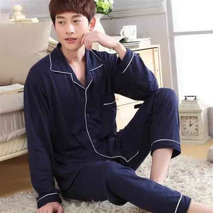 Men’s Long Sleeve Nightgown Set – All-Season Comfort