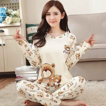 Autumn Cotton Pajama Set – Women