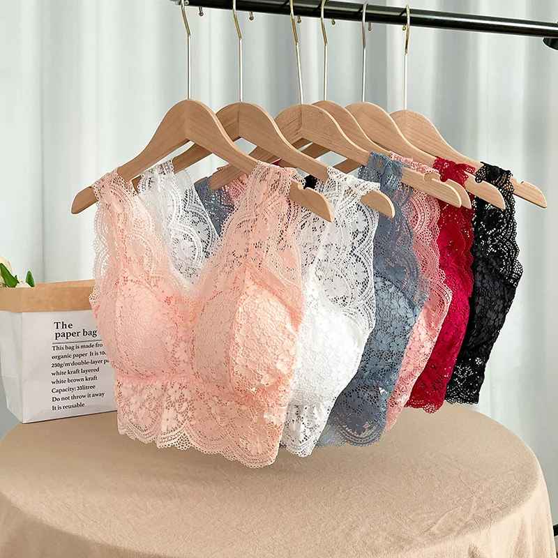 Lace V-Neck Padded Bralette Top