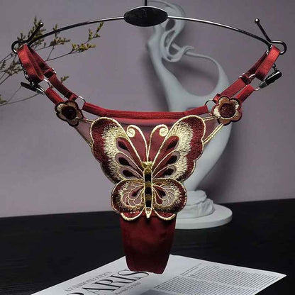 Butterfly Lace Mesh Thong Panties