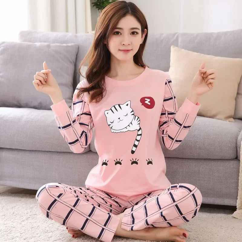 Autumn Cotton Pajama Set – Women