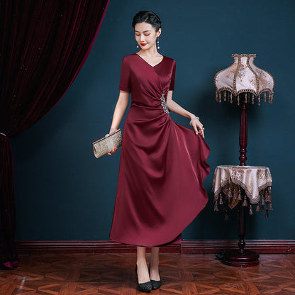 Long V-neck women's dress