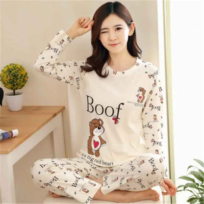 Autumn Cotton Pajama Set – Women