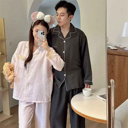 Couple’s Color Block Pajama Set – Korean Homewear