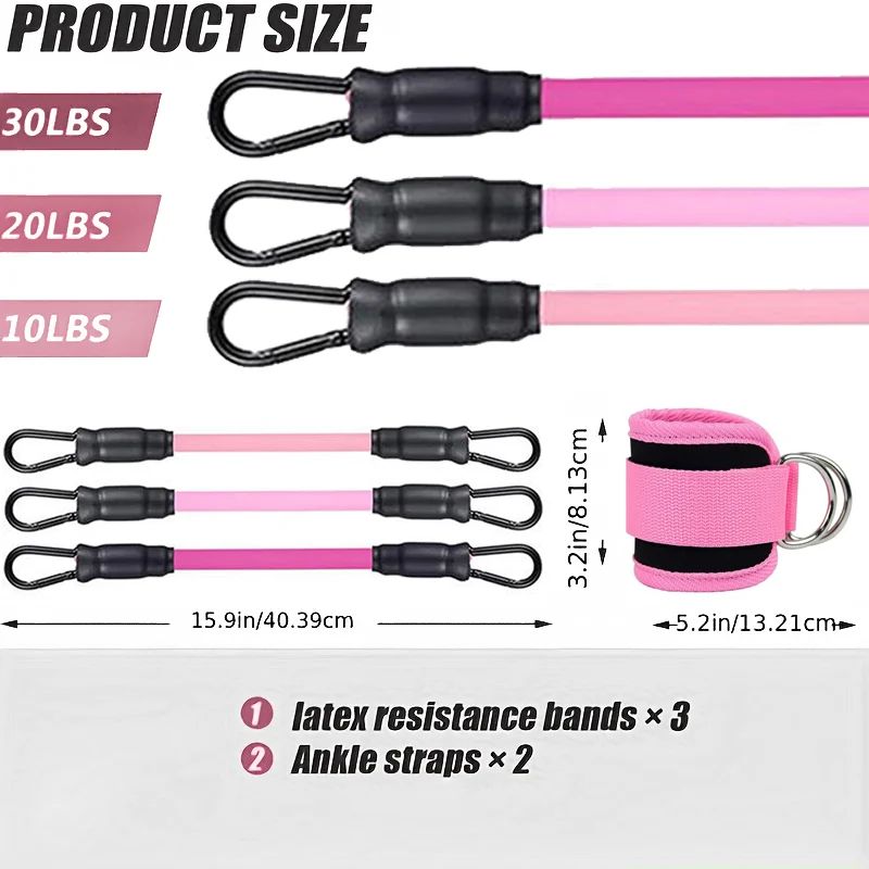 Ankle Resistance Bands Set – Adjustable Straps for Leg Workouts, Yoga & Gym Training