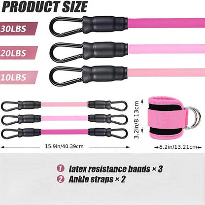 Ankle Resistance Bands Set – Adjustable Straps for Leg Workouts, Yoga & Gym Training