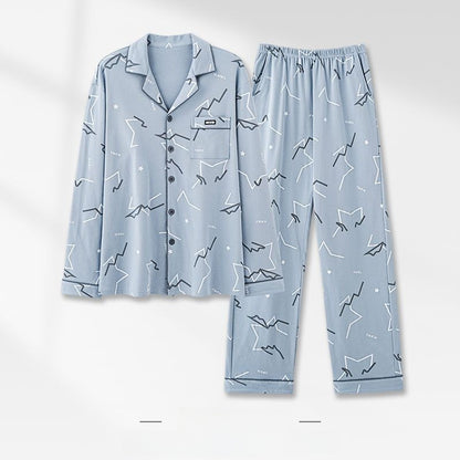 Cotton Pajama Set Long Sleeve Cardigan