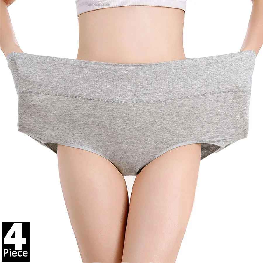 4PCS High Waist Cotton Shaper Panties