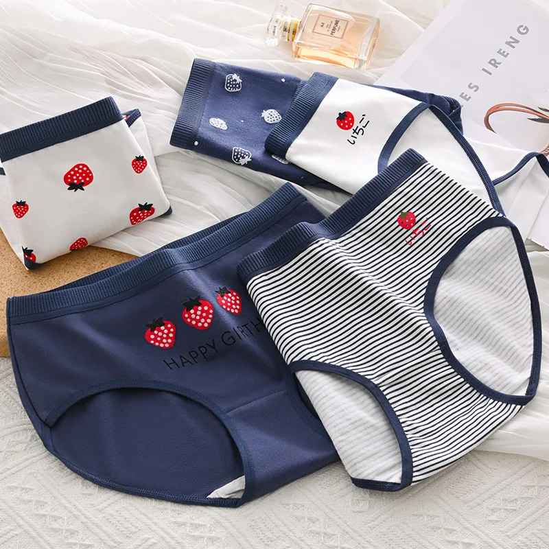 5PCS Cotton Cartoon Print Panties