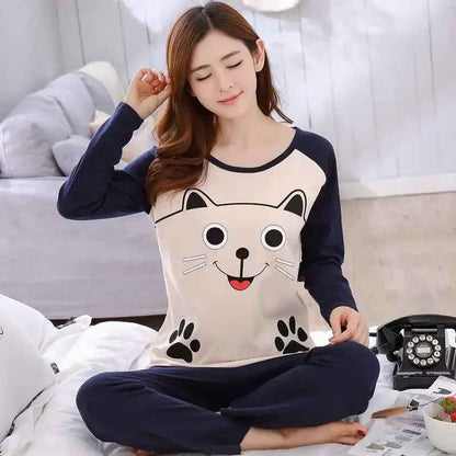 Autumn Cotton Pajama Set – Women