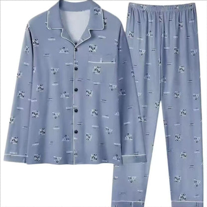 Cotton Pajama Set Long Sleeve Cardigan