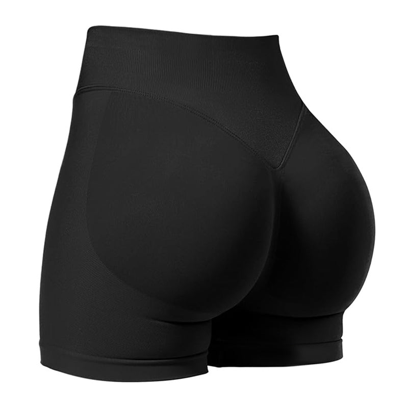 Women's Scrunch Butt Seamless Biker Shorts  Ribbed Waistband Workout Leggings