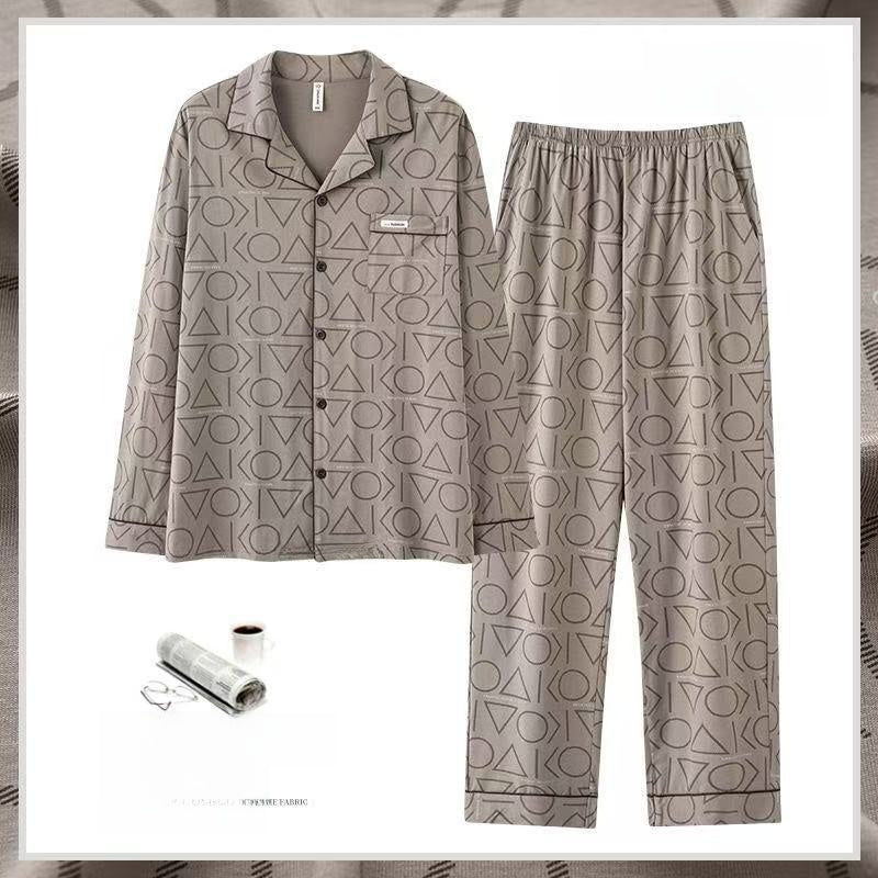 Cotton Pajama Set Long Sleeve Cardigan