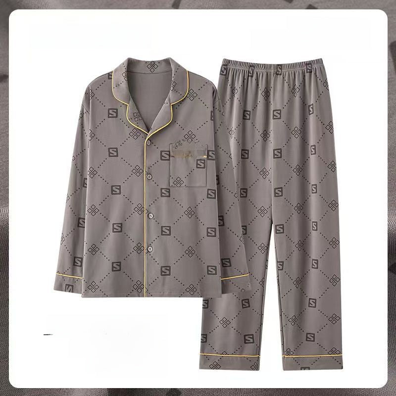 Cotton Pajama Set Long Sleeve Cardigan