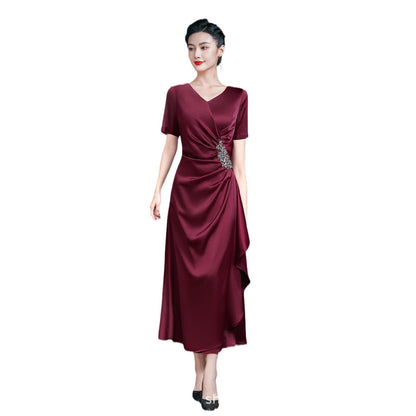 Long V-neck women's dress