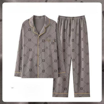 Cotton Pajama Set Long Sleeve Cardigan