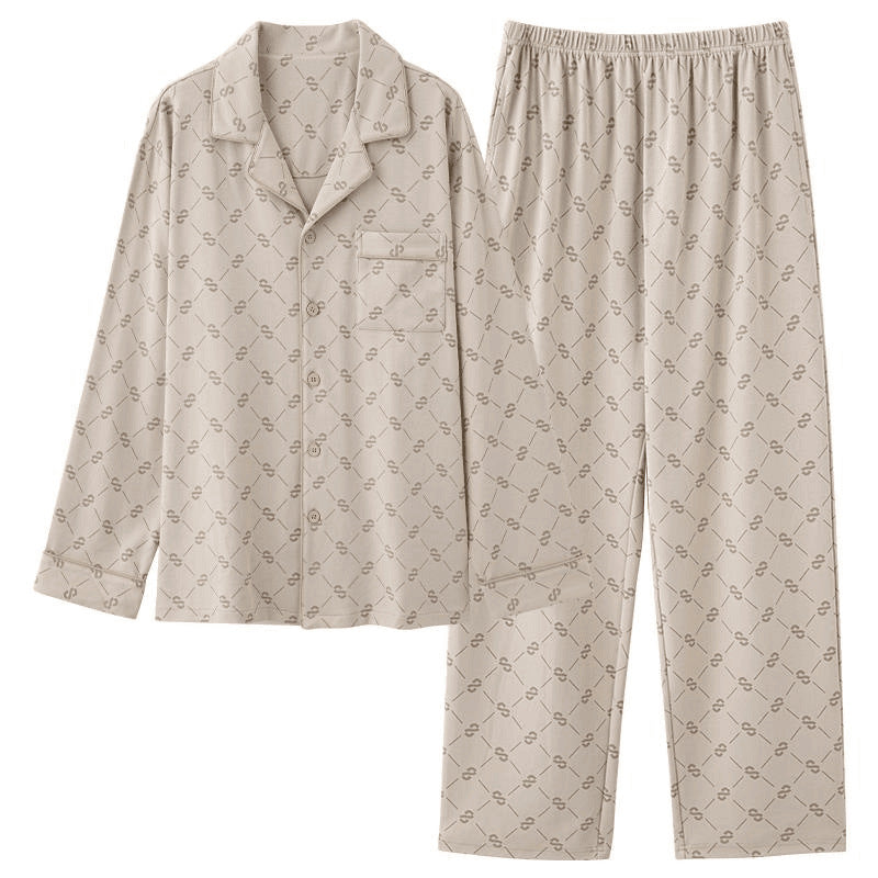 Cotton Pajama Set Long Sleeve Cardigan