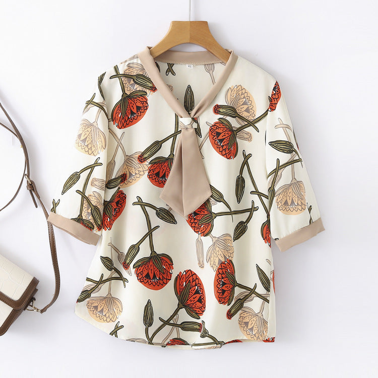 Women's Floral Print Loose Fit Summer Top and Pants Set