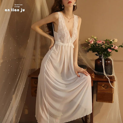 Sexy Mesh Nightgown Dress for Women