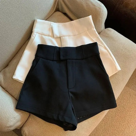 Mooyufon Black High-Waisted Women’s Shorts – Harajuku A-Line Casual Style