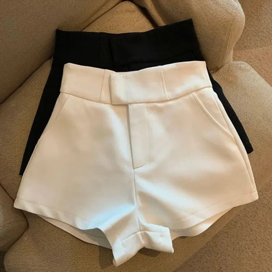 Mooyufon Black High-Waisted Women’s Shorts – Harajuku A-Line Casual Style