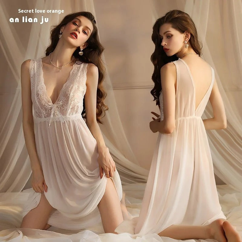 Sexy Mesh Nightgown Dress for Women