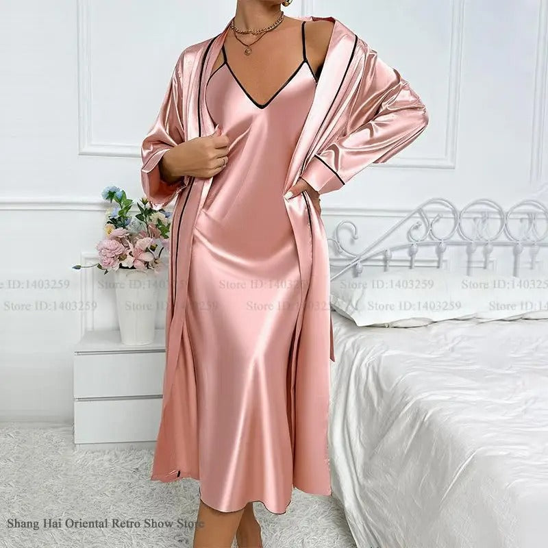 Sexy Silk Satin Twinset Nightwear Set