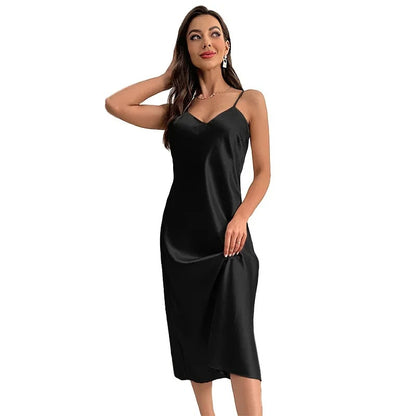 Sexy Silk Halter Nightdress for Women